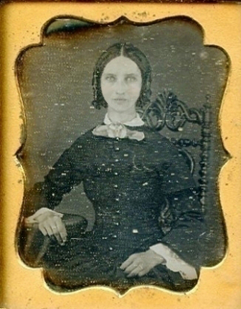 A 1/9th plate daguerreotype, increased about four times.