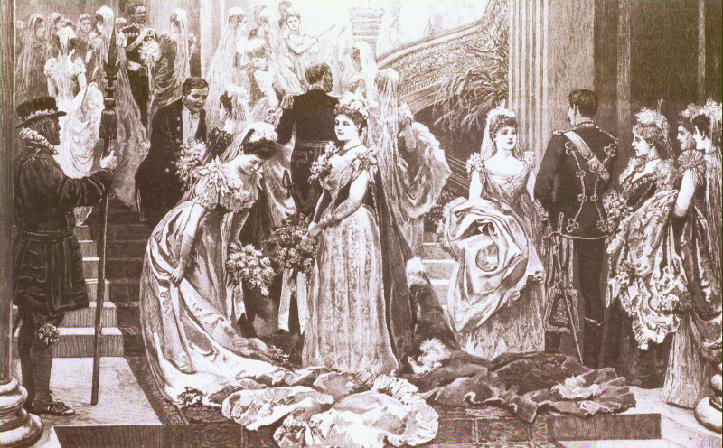 Victorian fashion, court presentation gowns and uniforms.
