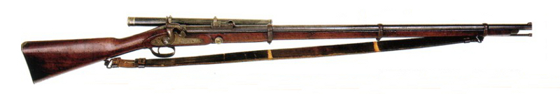 Whitworth rifle circa 1860 with side mounted scope.