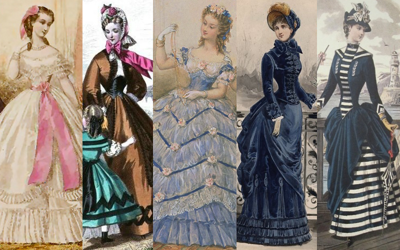 1860s and 1870s Victorian fashion