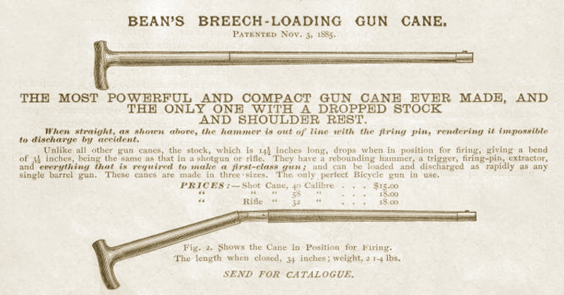 Bean's Gun Cane 1885