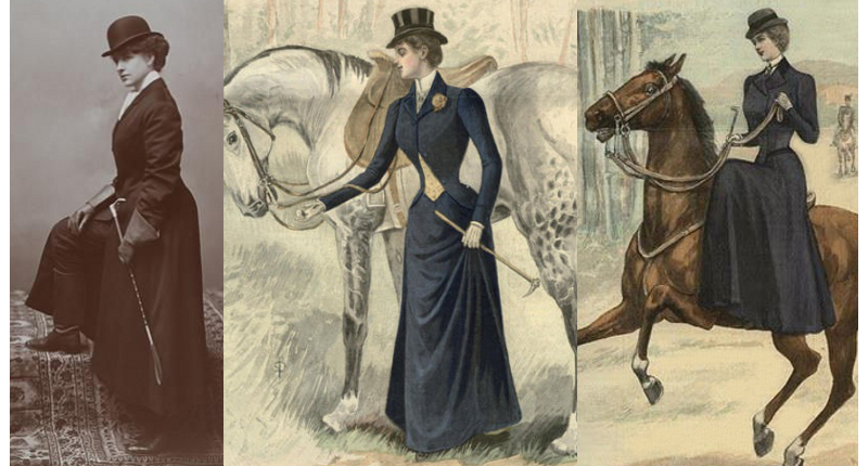 Riding habits 1895, 1898, 1900.