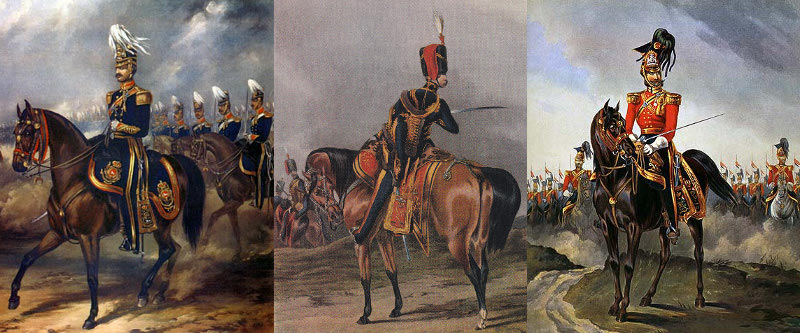 Officers, 3rd Light Dragoons 1840, 10th Hussars 1844, 16th Lancers 1846