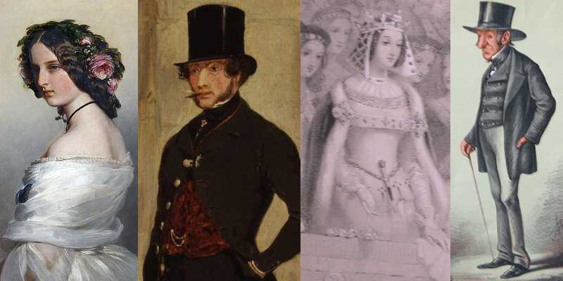 Constance Leveson-Gower, Henry Somerset, Georgiana Seymour depicted as the Queen of Beauty, & an Edward Seymour caricature from Vanity Fair magazine.