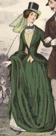 Kate's habit would have been similar to the one depicted here, but darker green.