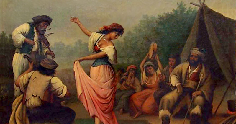 Gypsy Dance, by R. Lipps (1857 - 1926).